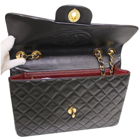 chanel lambskin quilted xl jumbo single flap black|Chanel handbags flap.